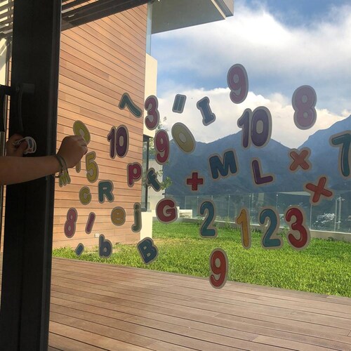Plantillas de aprendizaje adheribles para niños ABC-Numeros(CL) Vocales