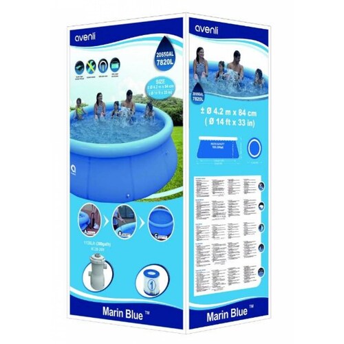 Alberca Piscina Circular Inflable Marin Blue 4.2 mts Azul