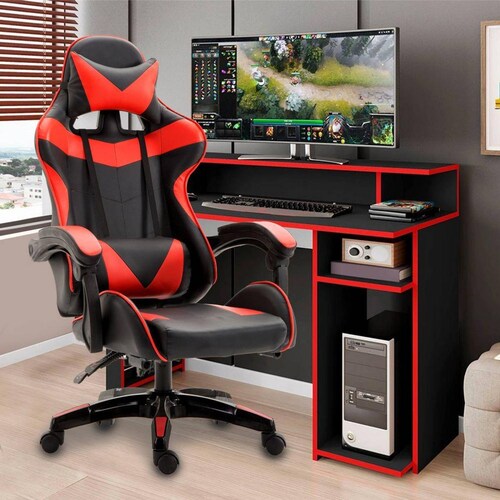 Silla Gamer Escritorio Ergonómica Reclinable Rojo