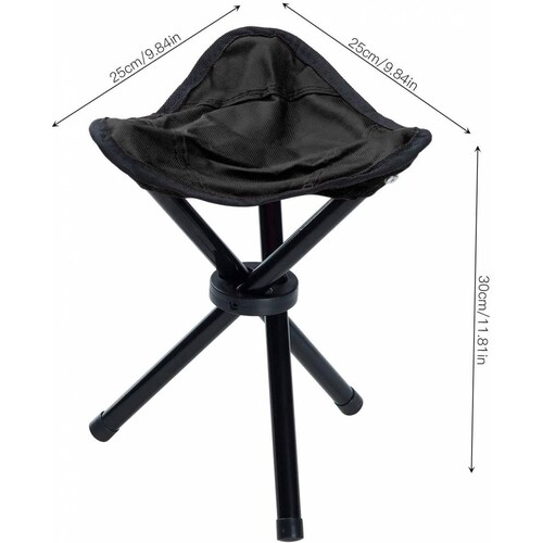 Set De 2 Bancos plegables portátil tipo taburete para playa y camping Negro