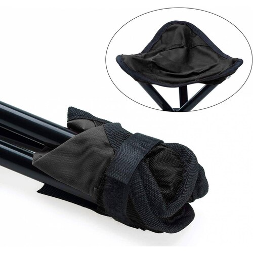 Set De 2 Bancos plegables portátil tipo taburete para playa y camping Negro