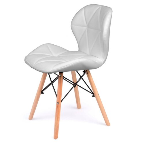 Set 4 Sillas Tipo Eames Tapizada Acolchonada Comedor Moderno White