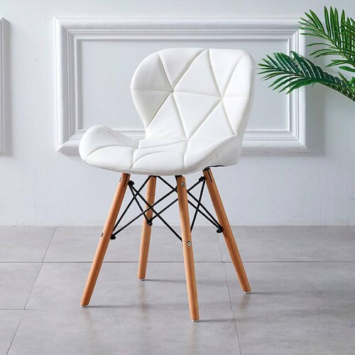 Set 4 Sillas Tipo Eames Tapizada Acolchonada Comedor Moderno White