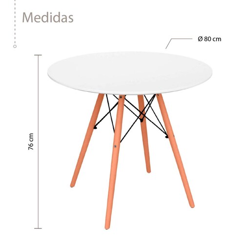 Mesa De Comedor Redonda Estilo Minimalista Moderna White