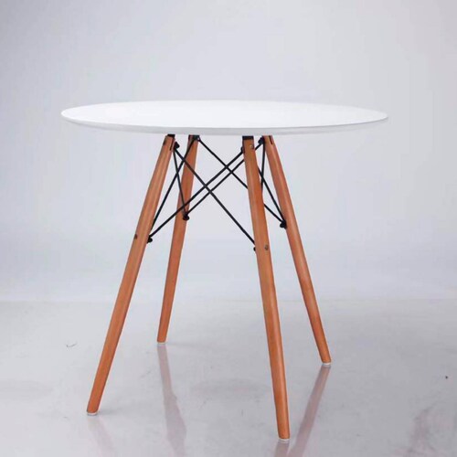 Mesa De Comedor Redonda Estilo Minimalista Moderna White