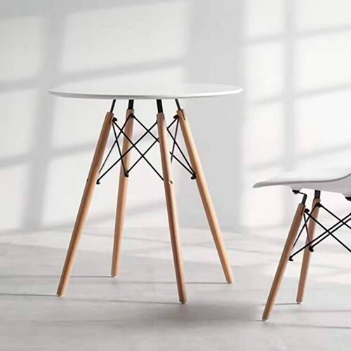 Mesa De Comedor Redonda Estilo Minimalista Moderna White