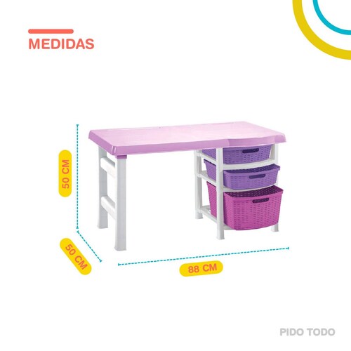 Escritorio Mesa Escolar para Tareas Infantil Niño En Casa Rosa
