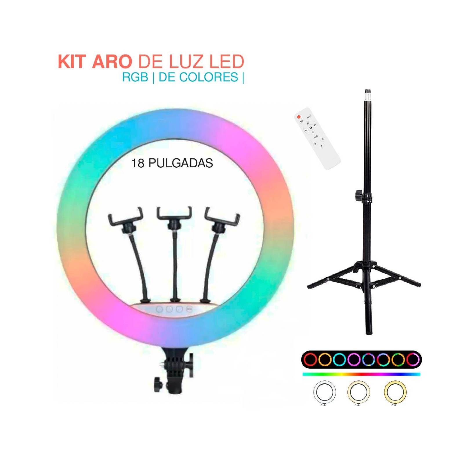 Luz Led Aro De Luz Multicolor Papeleria Carranza Tienda Virtual