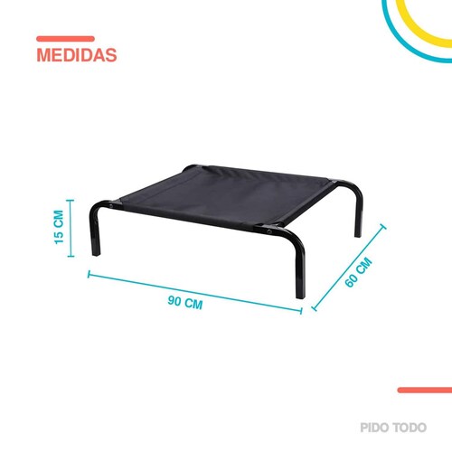 cama elevada para mascota talla mediana 90x60x15cm 