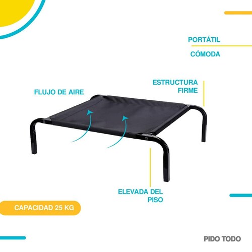 cama elevada para mascota talla mediana 90x60x15cm 