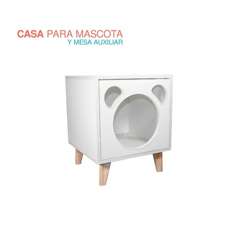 casita interior para mascotas blanca 40x40x50 cm Blanco
