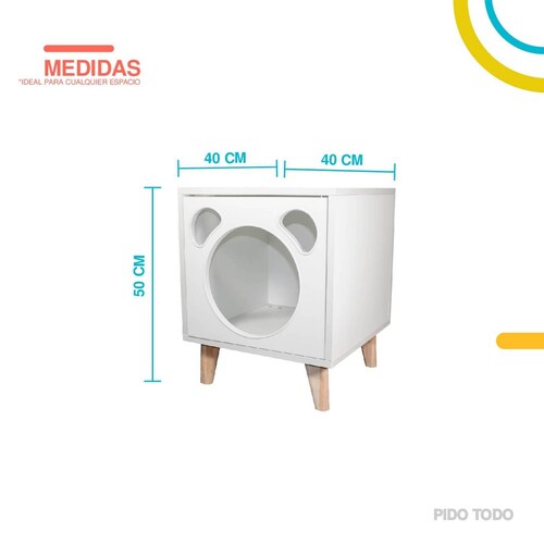 casita interior para mascotas blanca 40x40x50 cm Blanco