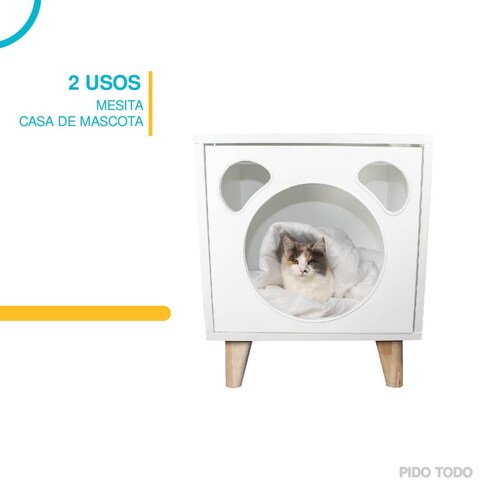 casita interior para mascotas blanca 40x40x50 cm Blanco