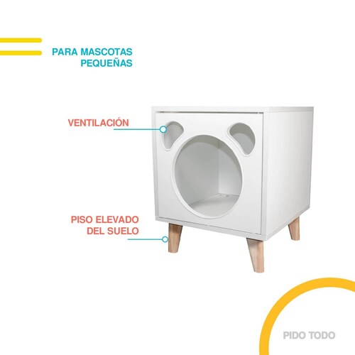 casita interior para mascotas blanca 40x40x50 cm Blanco