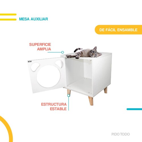 casita interior para mascotas blanca 40x40x50 cm Blanco