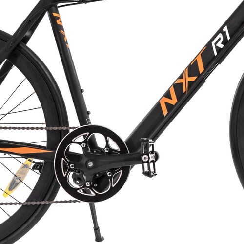 Bicicleta Electrica Ruta Rodada 27.5 R1 Aluminio Negro Naranja Mate NXT 