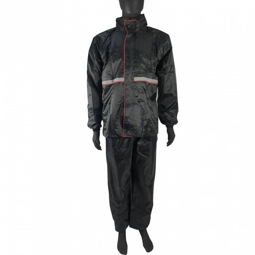 Impermeable Roda para Motociclista Set Completo Reflejantes Talla L Negro 