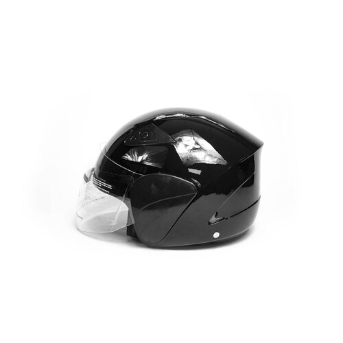 Casco para Moto Abierto Jet Estilo 3/4 Talla L Negro Certificado Kinlley 