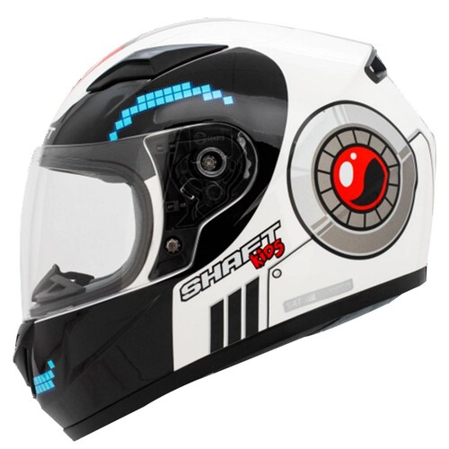 Casco para Moto Niño Infantil Robot Azul Talla L Certificado Shaft 