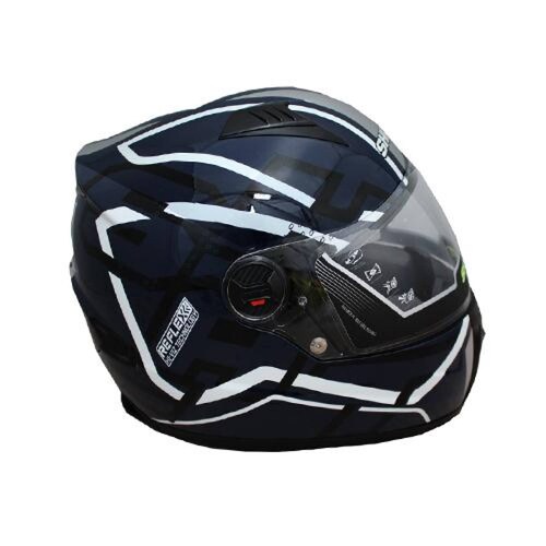 Casco para Moto Protect White Negro Blanco Talla L Certificado Shaft 