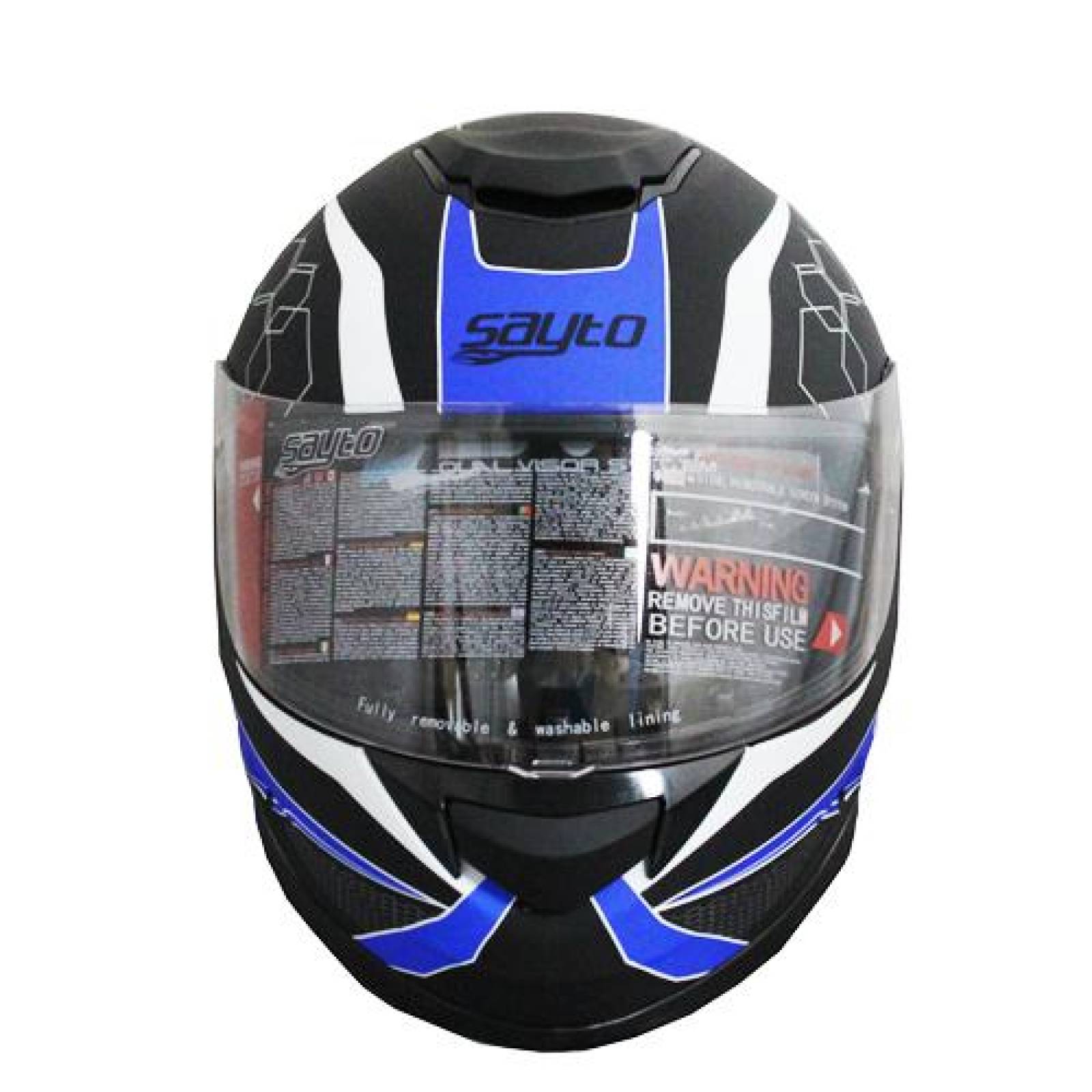 Casco para Moto Integral Pro Racer Azul Talla L Certificado Sayto