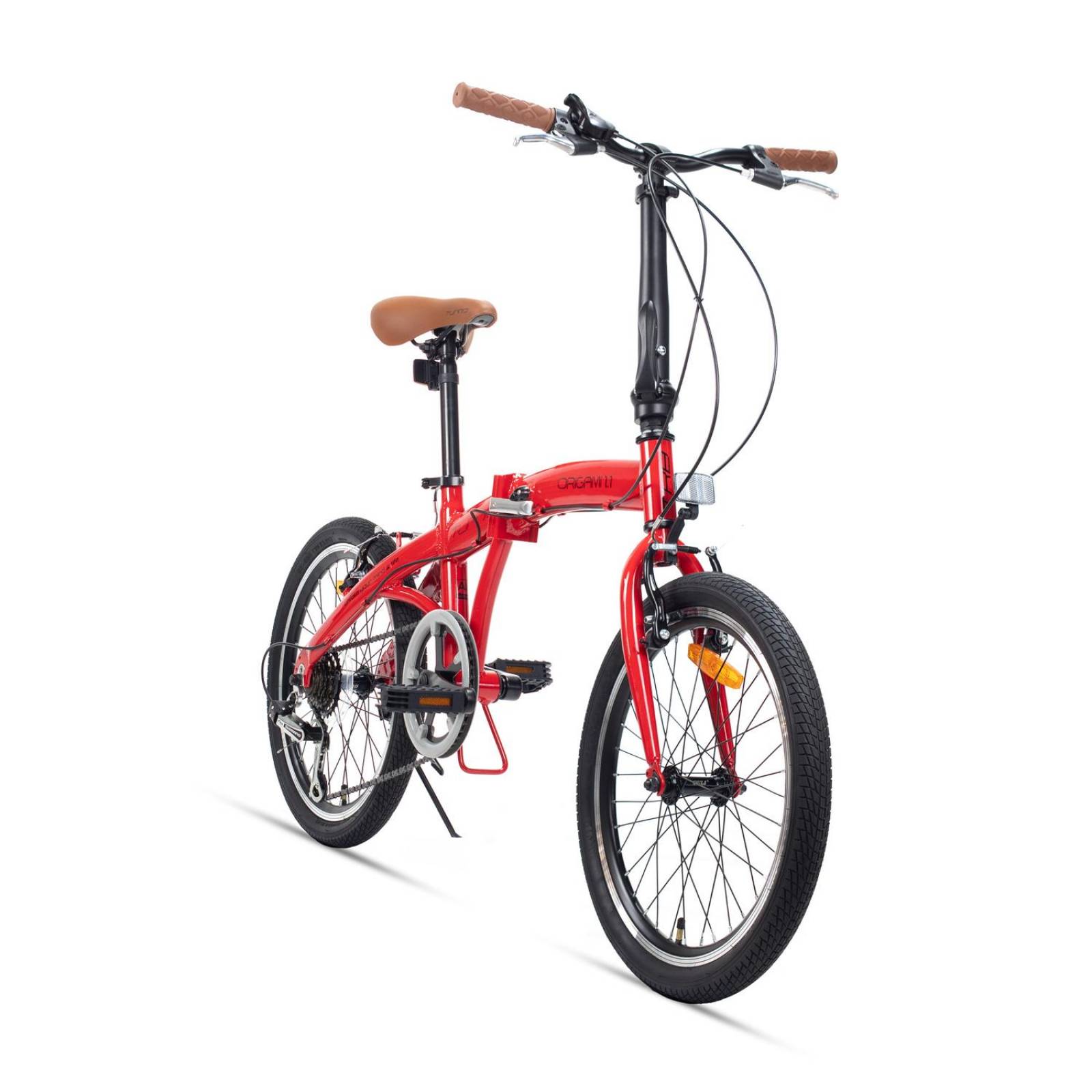 Bicicleta Plegable Rodada 20 Origami Color Rojo Turbo