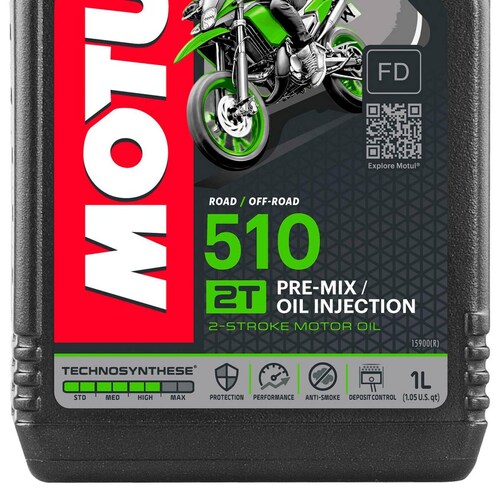 Aceite Motul de Motor para Moto 510 2 Tiempos PRE-MIX Oil Injection 1 Litro 