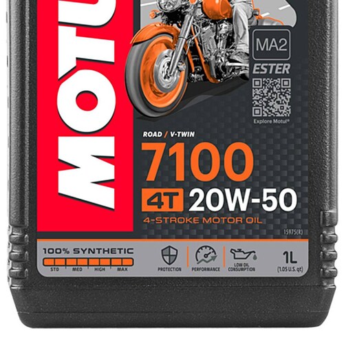Aceite Motul de Motor para Moto 4 Tiempos 7100 20w50 Sintetico 1 Litro 