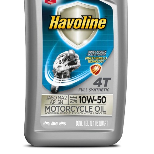 Aceite Havoline de Motor para Moto 4 Tiempos 10w50 Motorcycle Oil Sintetico 1L 