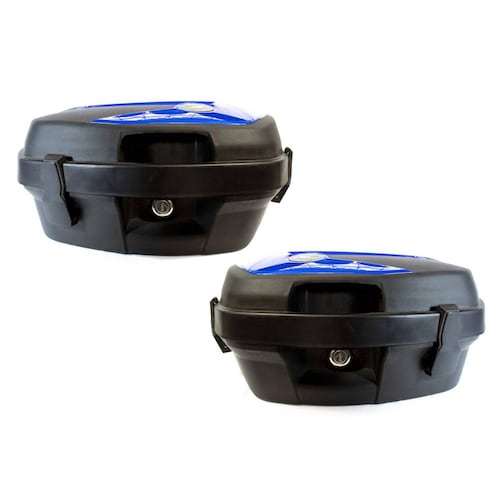 Alforjas Kinlley para moto rigidas laterales azul negro 20 litros 2 piezas 