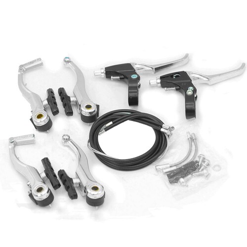 Frenos Bicicleta V-brake negro aluminio palanca/cable Shine 