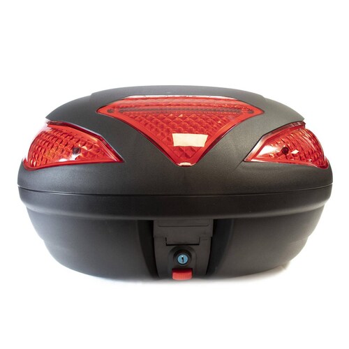 Caja Maletero Porta Equipaje Moto Top Case Led 43 L Negro 
