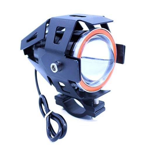 Faro Auxiliar Motocicleta 12 Vcc Ojo de Angel Naranja Negro 