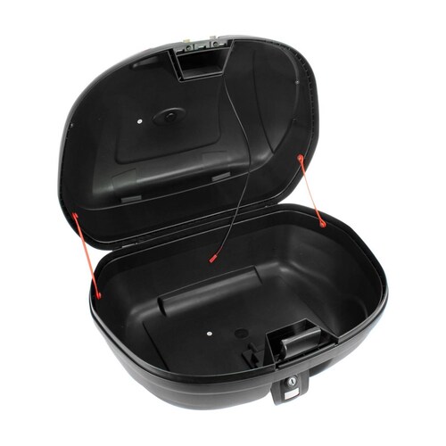 Caja porta equipaje para moto 43L plata led con base Kinlley 