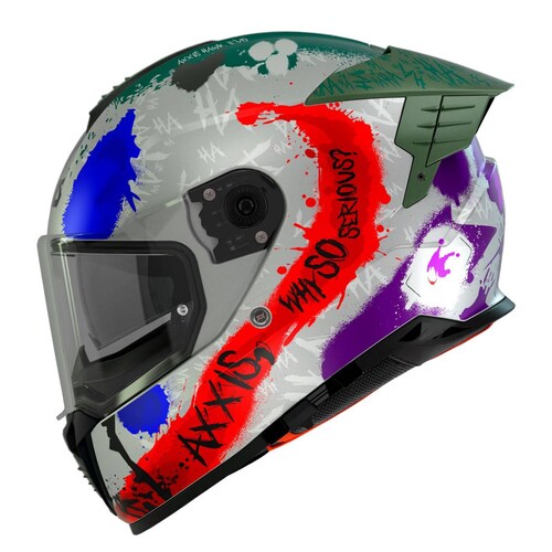 Casco para moto gris Talla L Hawk Sick Joker Axxis 
