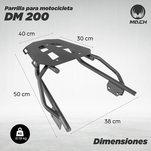 Parrilla para moto DM 200 Italika Mach 