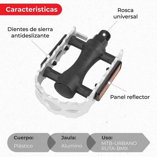 Pedales para bicicleta 9/16 MTB aluminio plata LU-C3S Wellgo 