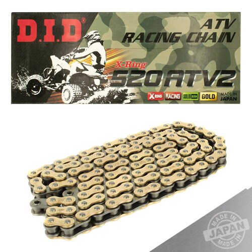 Cadena para moto 520ATV X 104 L Dorada Especial Oil ring DID 