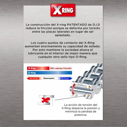 Cadena para moto 520ATV X 104 L Dorada Especial Oil ring DID 
