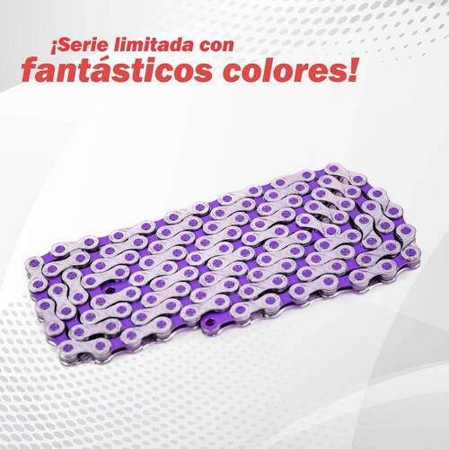 Cadena para bicicleta 8 pasos 116L morado Vivid2 KMC 