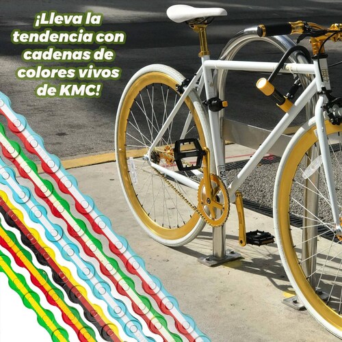 Cadena bicicleta 6/10 pasos 116L azul/blanco Patriot KMC 