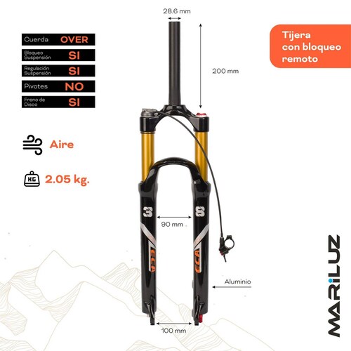 Tijera bicicleta R29 con bloqueo lock out Suspension Mariluz 