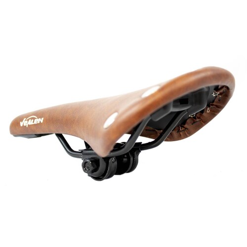 Asiento De Piel Con 6 Remaches Cafe Moteado 