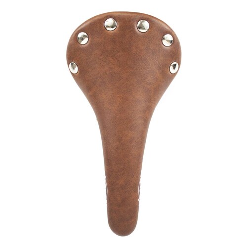 Asiento De Piel Con 6 Remaches Cafe Moteado 