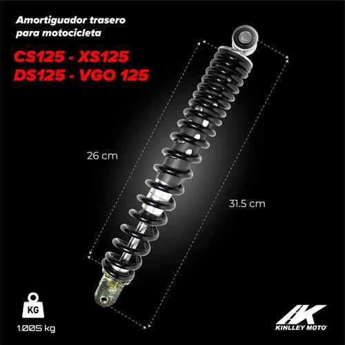 Amortiguador trasero para moto CS125 XS125 DS125 VGO Kinlley 