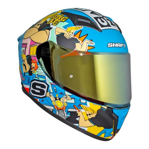 Casco para motociclista talla S integral Johnny Bravo Shaft 