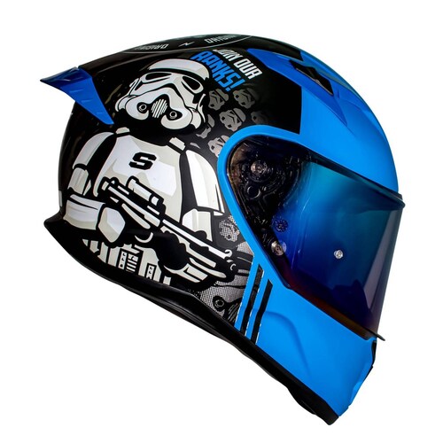 Casco Motociclista S Integral Join Now Negro Mate Azul Shaft 
