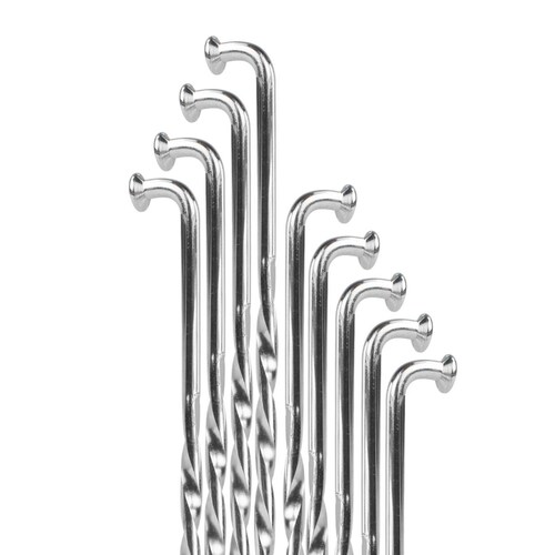 Rayo para motocicleta 8g 150mm Twisted electro plateado (36 piezas) Mariluz 