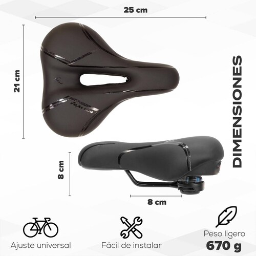 Asiento para bicicleta para mujer con led y herramientas (llave allen y llave inglesa) WL-196L Veale 