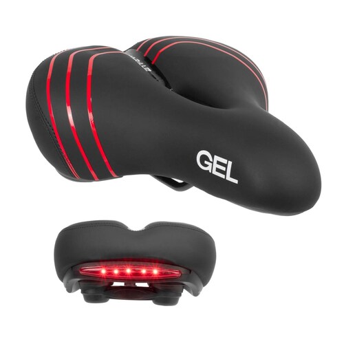 Asiento para bicicleta antiprostatico gel y lampara portatil 